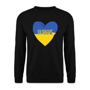 Soutenez l’Ukraine, la paix et non la guerre - Sweat-shirt Unisexe - noir - Devant - Alina (178cm) & Michal (187cm)