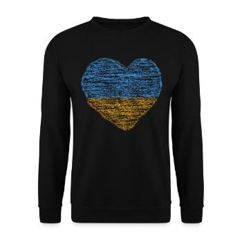 Stand with Ukraine Peace No War - Unisex Pullover - Schwarz - Vorne - Alina (178cm) & Michal (187cm)