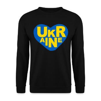 Soutenez l’Ukraine, la paix et non la guerre - Sweat-shirt Unisexe - noir - Devant - Alina (178cm) & Michal (187cm)