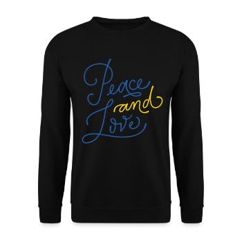 Soutenez l’Ukraine, la paix et non la guerre - Sweat-shirt Unisexe - noir - Devant - Alina (178cm) & Michal (187cm)