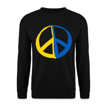 Soutenez l’Ukraine, la paix et non la guerre - Sweat-shirt Unisexe - noir - Devant - Alina (178cm) & Michal (187cm)