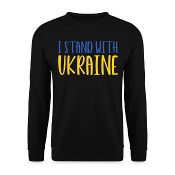 Soutenez l’Ukraine, la paix et non la guerre - Sweat-shirt Unisexe - noir - Devant - Alina (178cm) & Michal (187cm)