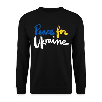 Soutenez l’Ukraine, la paix et non la guerre - Sweat-shirt Unisexe - noir - Devant - Alina (178cm) & Michal (187cm)