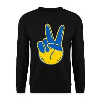 Stand with Ukraine Peace No War - Unisex Sweatshirt - black - Front - Alina (178cm) & Michal (187cm)