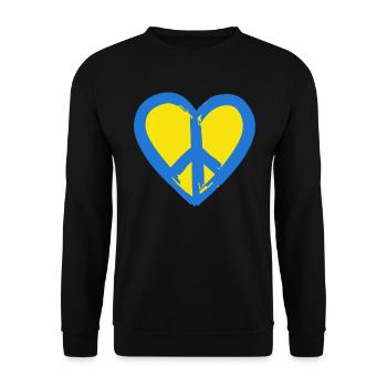 Stand with Ukraine Peace No War - Unisex Pullover - Schwarz - Vorne - Alina (178cm) & Michal (187cm)