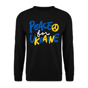 Soutenez l’Ukraine, la paix et non la guerre - Sweat-shirt Unisexe - noir - Devant - Alina (178cm) & Michal (187cm)