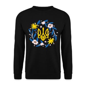 Soutenez l’Ukraine, la paix et non la guerre - Sweat-shirt Unisexe - noir - Devant - Alina (178cm) & Michal (187cm)