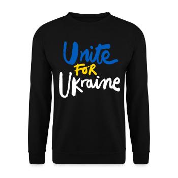 Soutenez l’Ukraine, la paix et non la guerre - Sweat-shirt Unisexe - noir - Devant - Alina (178cm) & Michal (187cm)
