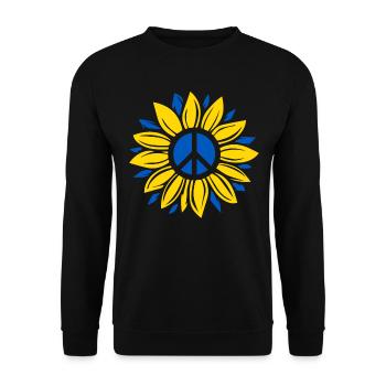 Soutenez l’Ukraine, la paix et non la guerre - Sweat-shirt Unisexe - noir - Devant - Alina (178cm) & Michal (187cm)