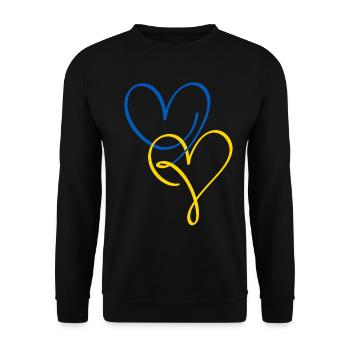 Soutenez l’Ukraine, la paix et non la guerre - Sweat-shirt Unisexe - noir - Devant - Alina (178cm) & Michal (187cm)