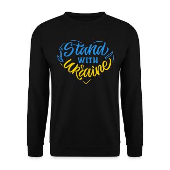 Soutenez l’Ukraine, la paix et non la guerre - Sweat-shirt Unisexe - noir - Devant - Alina (178cm) & Michal (187cm)