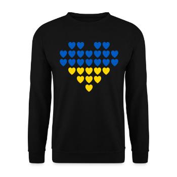 Soutenez l’Ukraine, la paix et non la guerre - Sweat-shirt Unisexe - noir - Devant - Alina (178cm) & Michal (187cm)