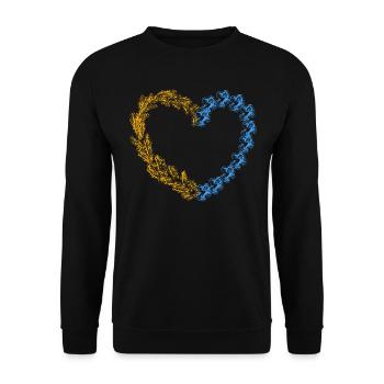 Soutenez l’Ukraine, la paix et non la guerre - Sweat-shirt Unisexe - noir - Devant - Alina (178cm) & Michal (187cm)