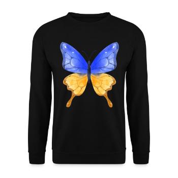 Soutenez l’Ukraine, la paix et non la guerre - Sweat-shirt Unisexe - noir - Devant - Alina (178cm) & Michal (187cm)