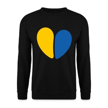 Soutenez l’Ukraine, la paix et non la guerre - Sweat-shirt Unisexe - noir - Devant - Alina (178cm) & Michal (187cm)
