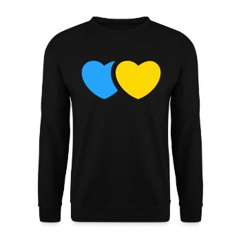Soutenez l’Ukraine, la paix et non la guerre - Sweat-shirt Unisexe - noir - Devant - Alina (178cm) & Michal (187cm)