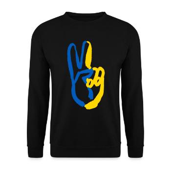 Soutenez l’Ukraine, la paix et non la guerre - Sweat-shirt Unisexe - noir - Devant - Alina (178cm) & Michal (187cm)