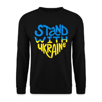 Soutenez l’Ukraine, la paix et non la guerre - Sweat-shirt Unisexe - noir - Devant - Alina (178cm) & Michal (187cm)
