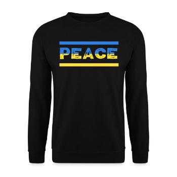 Soutenez l’Ukraine, la paix et non la guerre - Sweat-shirt Unisexe - noir - Devant - Alina (178cm) & Michal (187cm)