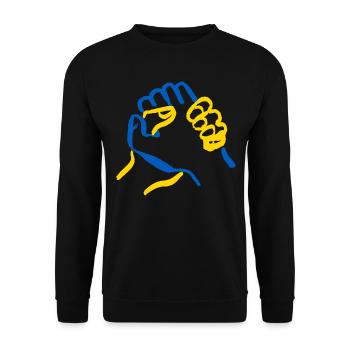 Soutenez l’Ukraine, la paix et non la guerre - Sweat-shirt Unisexe - noir - Devant - Alina (178cm) & Michal (187cm)