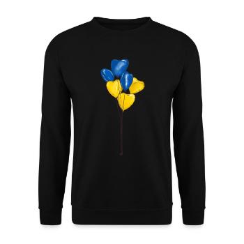 Soutenez l’Ukraine, la paix et non la guerre - Sweat-shirt Unisexe - noir - Devant - Alina (178cm) & Michal (187cm)