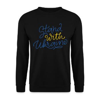 Soutenez l’Ukraine, la paix et non la guerre - Sweat-shirt Unisexe - noir - Devant - Alina (178cm) & Michal (187cm)