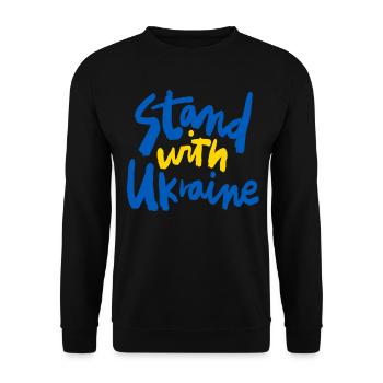 Soutenez l’Ukraine, la paix et non la guerre - Sweat-shirt Unisexe - noir - Devant - Alina (178cm) & Michal (187cm)