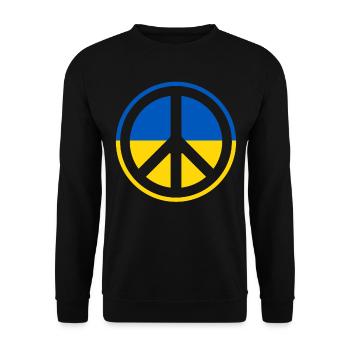 Soutenez l’Ukraine, la paix et non la guerre - Sweat-shirt Unisexe - noir - Devant - Alina (178cm) & Michal (187cm)