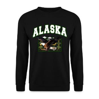 Alaska Geschenk Kinder Herren Damen USA Natur Eis - Unisex Pullover - Schwarz - Vorne - Alina (178cm) & Michal (187cm)