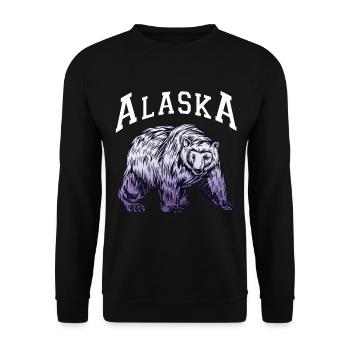 Alaska Gift USA Nature Bear Denali Grizzly Forest - Sweat-shirt Unisexe - noir - Devant - Alina (178cm) & Michal (187cm)