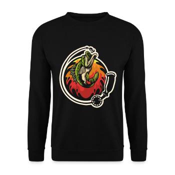 Fishing Fishing Fisher Fishing Rod Carp Rod Fish - Unisex Sweatshirt - black - Front - Alina (178cm) & Michal (187cm)