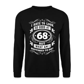 68 Fête d’anniversaire Vieille année Octobre - Sweat-shirt Unisexe - noir - Devant - Alina (178cm) & Michal (187cm)