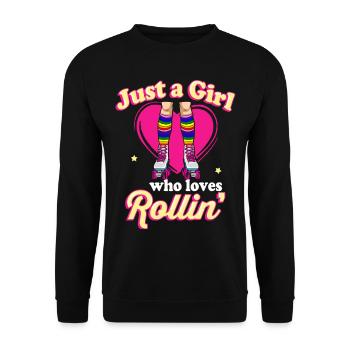Inline Skate Gift Rollskates Roller 70s - Unisex Sweatshirt - black - Front - Alina (178cm) & Michal (187cm)