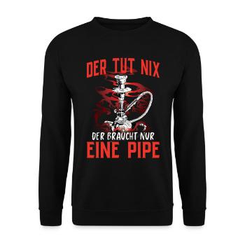 Shisha Geschenk für Wasserpfeife Shishabar Pfeife - Unisex Pullover - Schwarz - Vorne - Alina (178cm) & Michal (187cm)