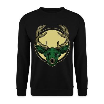 Deer Animal Deer Reer Gift Suède - Sweat-shirt Unisexe - noir - Devant - Alina (178cm) & Michal (187cm)