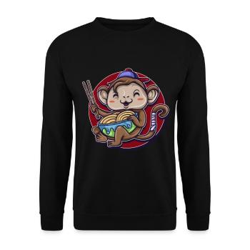 Affe Gorilla Primat Monkey Primat Tier Lackaffe - Unisex Pullover - Schwarz - Vorne - Alina (178cm) & Michal (187cm)