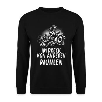 Motocross Geschenk Für Enduro Supermoto Dirt Bike - Unisex Pullover - Schwarz - Vorne - Alina (178cm) & Michal (187cm)