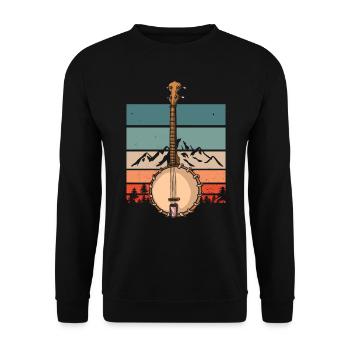 Banjo Shirts For Men Bluegrass Appalachia Folk - Unisex Sweatshirt - black - Front - Alina (178cm) & Michal (187cm)