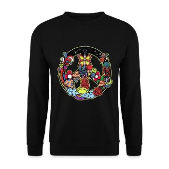 T-shirt hippie Mouvement pour la paix Woodstock Boho Groove - Sweat-shirt Unisexe - noir - Devant - Alina (178cm) & Michal (187cm)