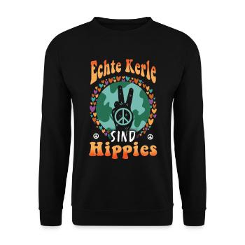 Hippie Peace Groovy Flowerpower Boho Woodstock - Sweat-shirt Unisexe - noir - Devant - Alina (178cm) & Michal (187cm)