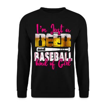Je suis juste une bière et une fille de baseball - Sweat-shirt Unisexe - noir - Devant - Alina (178cm) & Michal (187cm)