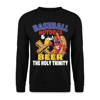 Baseball Hot Dogs & Bière The Holy Trinity Baseball - Sweat-shirt Unisexe - noir - Devant - Alina (178cm) & Michal (187cm)