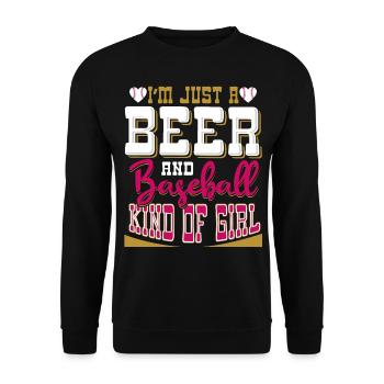 Je suis juste une bière et une fille de baseball - Sweat-shirt Unisexe - noir - Devant - Alina (178cm) & Michal (187cm)