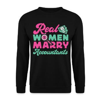 Accountant Bookkeeper Marriage - Unisex Pullover - Schwarz - Vorne - Alina (178cm) & Michal (187cm)