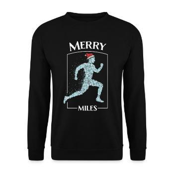 Jogging Joggers Running Santa Claus Hat Christmas Time - Unisex Sweatshirt - black - Front - Alina (178cm) & Michal (187cm)