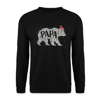 Papa Santa Hat Chapeau de Noël - Sweat-shirt Unisexe - noir - Devant - Alina (178cm) & Michal (187cm)
