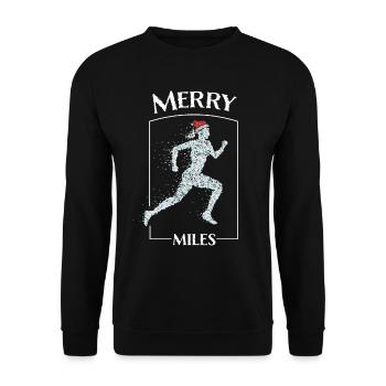 Jogging Joggers Running Santa Claus Hat Christmas Time - Unisex Sweatshirt - black - Front - Alina (178cm) & Michal (187cm)