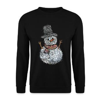 Schneemann Schnee Winterzeit Winterglück - Unisex Pullover - Schwarz - Vorne - Alina (178cm) & Michal (187cm)