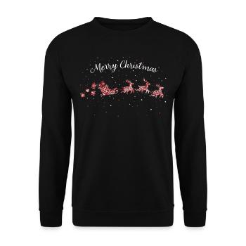 Merry Christmas Christmas Sleigh Advent Season - Unisex Sweatshirt - black - Front - Alina (178cm) & Michal (187cm)