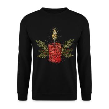 Candle Advent Advent season Advent wreath - Unisex Sweatshirt - black - Front - Alina (178cm) & Michal (187cm)